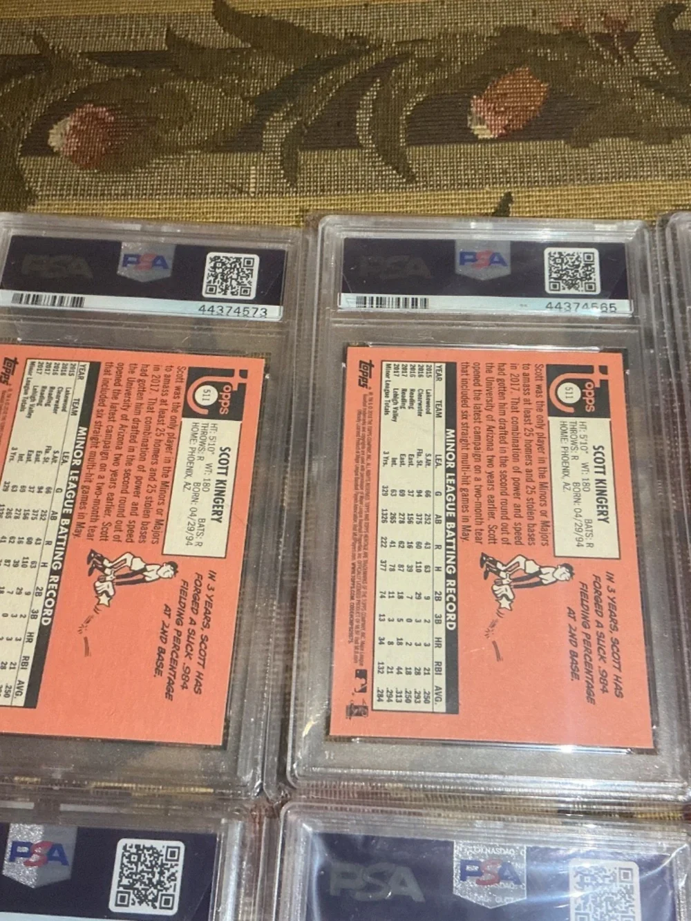 1 Scott Kingery 2018 Topps Heritage #511 rookie card Graded PSA 10